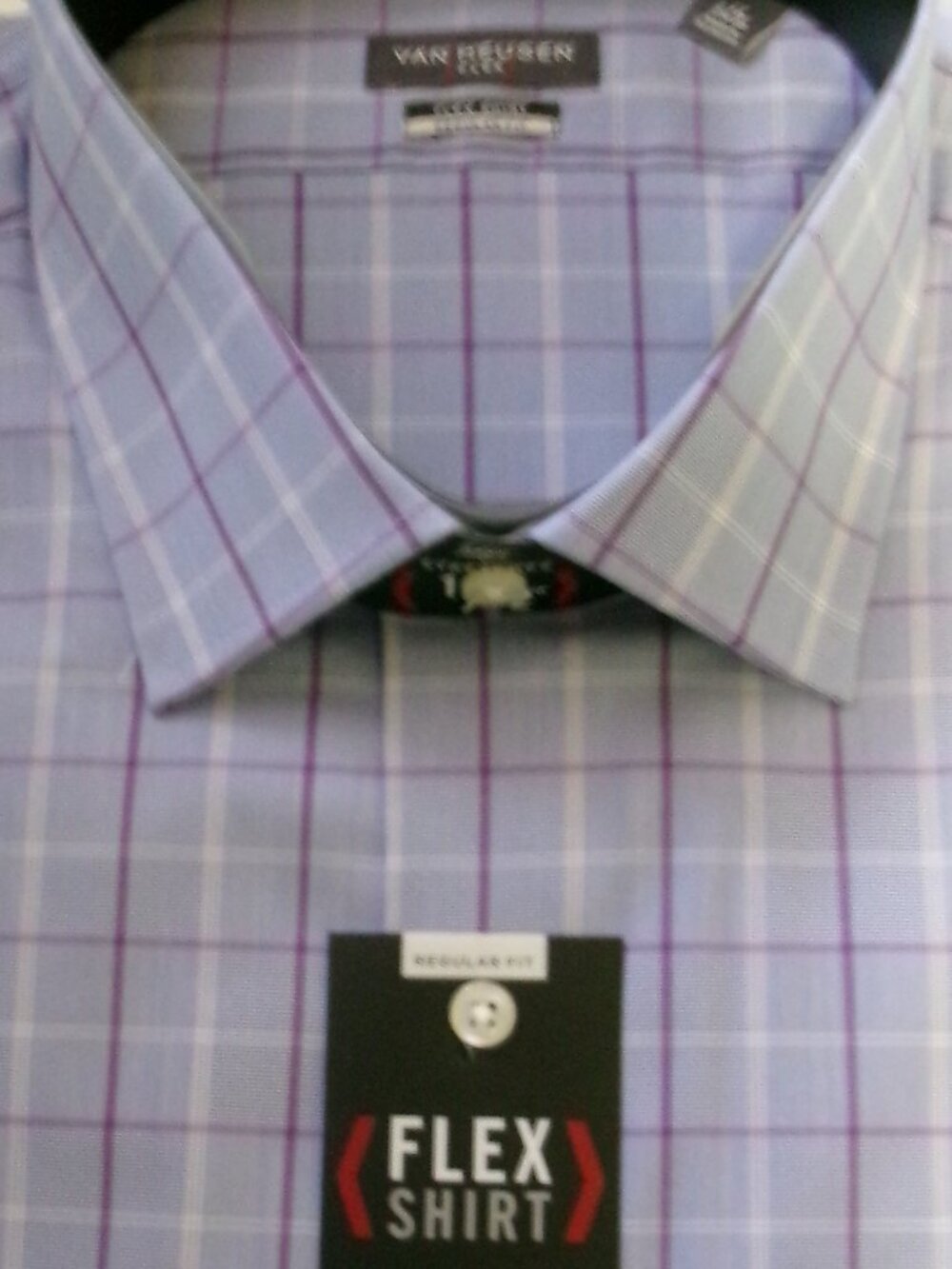 NWT Van Heusen Blue Water Mill Size 18 Flex Shirt